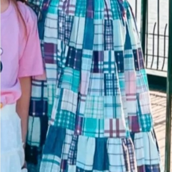 Amazing find! Brand new with tags Vibrant Patchwork Maxi Skirt in Blue - Picture 3 of 6